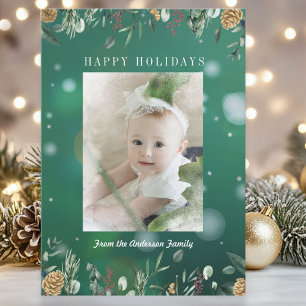 Carte de vacances pour hiver Snow Bokeh