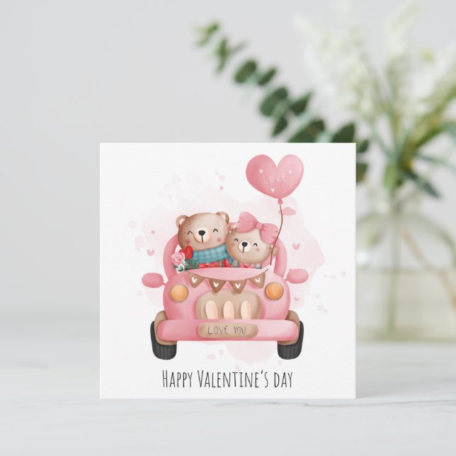 Carte de vacances pour la Saint Valentin (Debout devant)