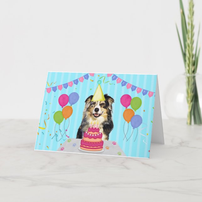 Carte de vacances pour l'anniversaire du berger au (Devant)