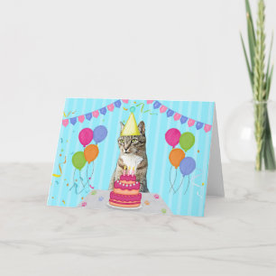 Carte de vacances pour l'anniversaire du chat