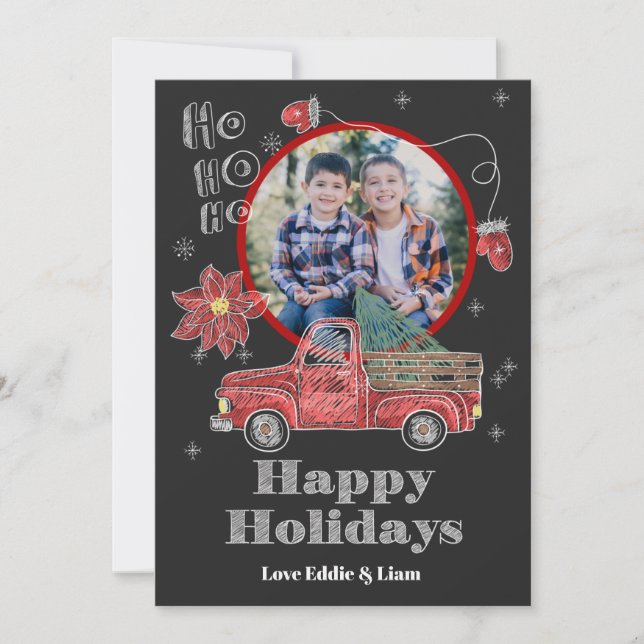Carte de vacances pour les camions de Noël (Devant)