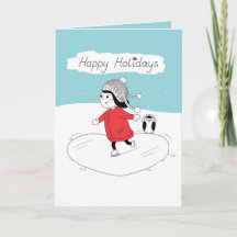 Carte de vacances pour les filles de Noël