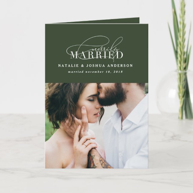 Carte de vacances pour mariage marié (Devant)