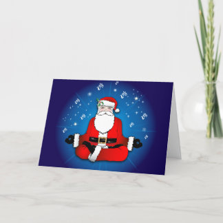 Carte de vacances pour méditation père Noël