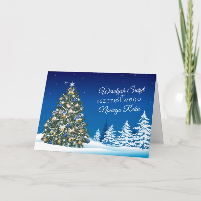 Carte de vacances pour Noël polonais Baubles (Devant)
