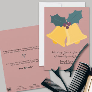Carte de vacances pour Noël simple Bells & Bay Feu