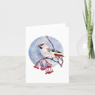 Carte de vacances pour oiseaux d'hiver