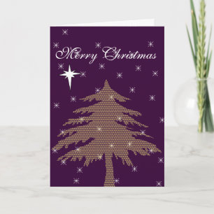 Carte de vacances pour sapin de Noël pourpre