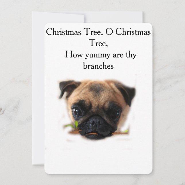 Carte de vacances Pug de Noël (Devant)