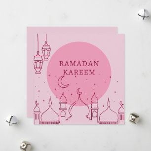 Carte de vacances Ramadan rose Kareem
