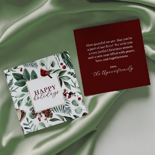 Carte de vacances Red Christmas Green and Berries