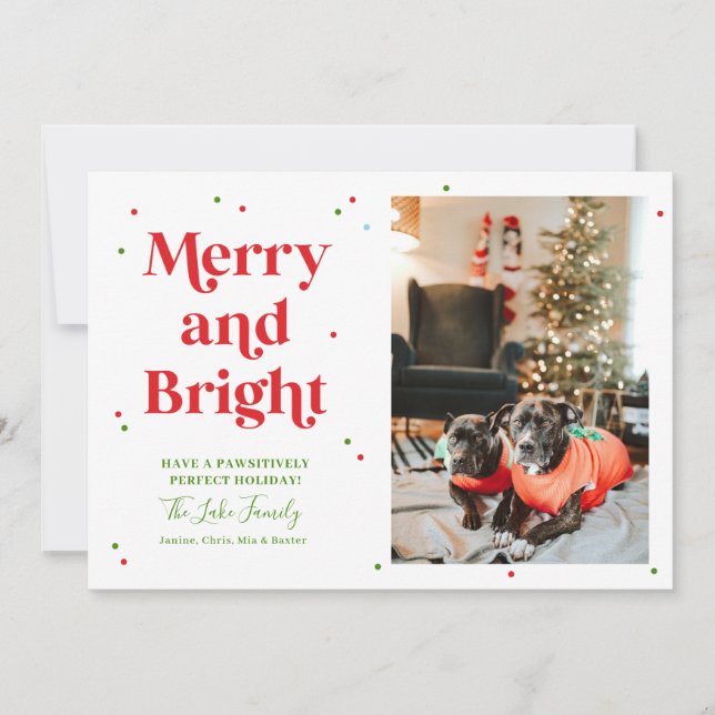 Carte de vacances Red et Green Merry et Bright Pho (Devant)