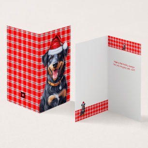 Carte de vacances Red Plaid Chien de Beauceron