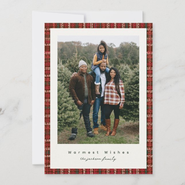 Carte de vacances Red Tweed Photocard (Devant)