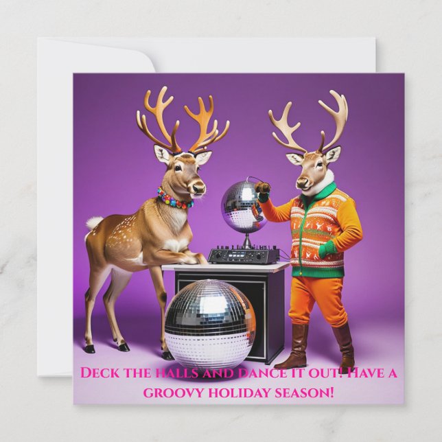 Carte de vacances Reindeer Dance Party (Devant)