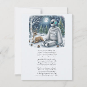 Carte de vacances Robot de Winter Solstice Tech AI