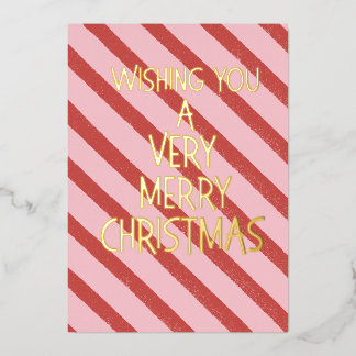 Carte de vacances rose et rouge en papier métallis