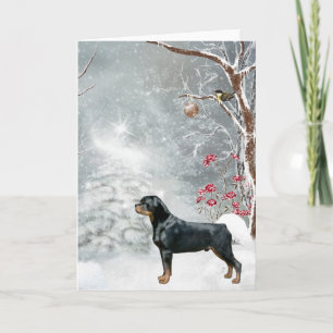 Carte de vacances Rottweiler Winter Wonderland