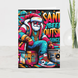 Carte de vacances Santa a été à l'extérieur