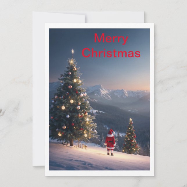 Carte de vacances Santa Claus Snowy Mountain | Fes (Devant)