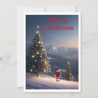 Carte de vacances Santa Claus Snowy Mountain | Fes