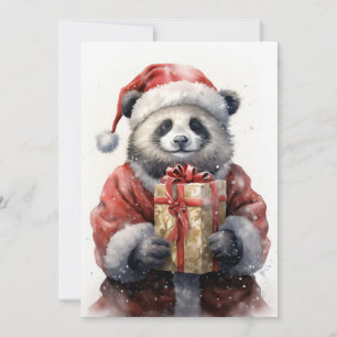 Carte de vacances Santa Panda Flat