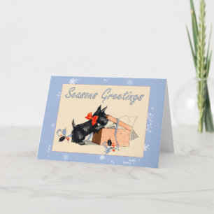 Carte de vacances Scottie Dog Bonnes Fêtes