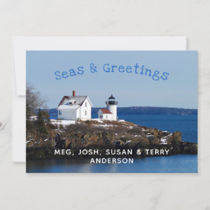 Carte de vacances Seas and Greeting Lighthouse