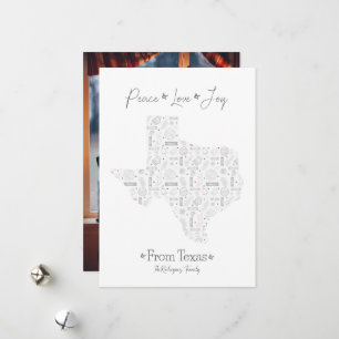 Carte de vacances Silver Grey Texas Line Art Patte