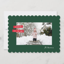 Carte de vacances simple photo à plat Red Label