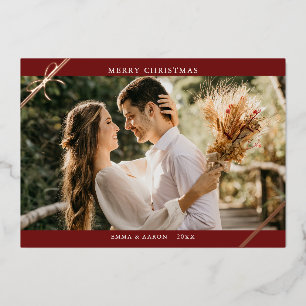 Carte de vacances simple Photo moderne Gold Foil B