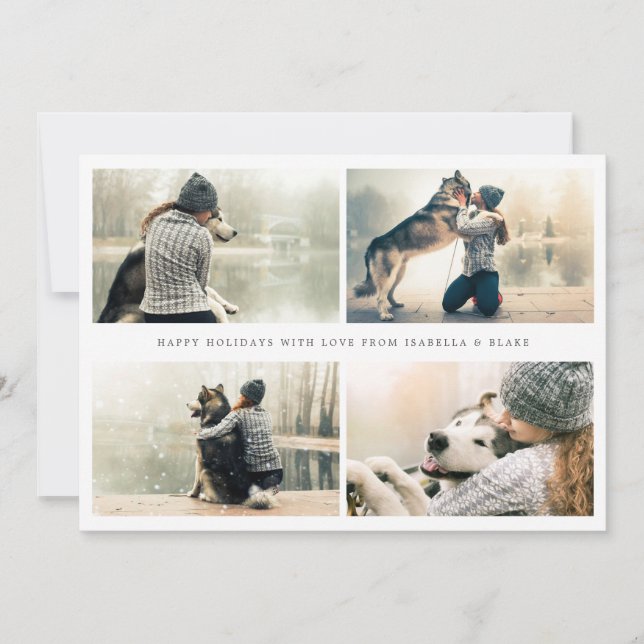 Carte de vacances simple pour 4 photos (Devant)