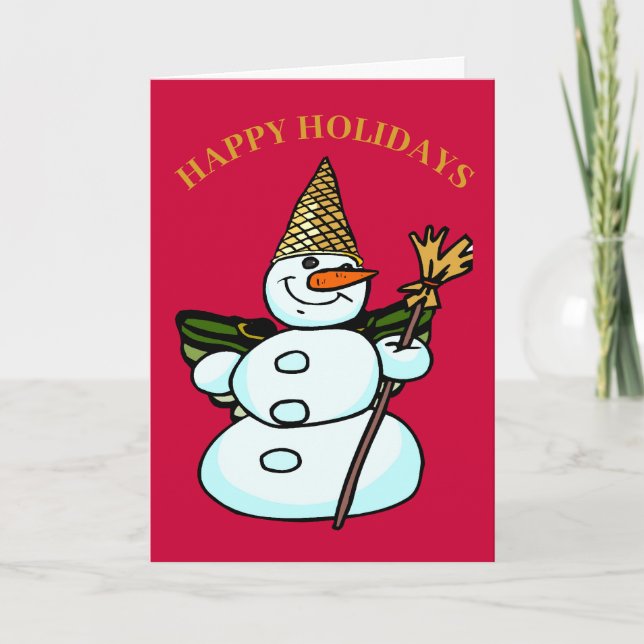 Carte de vacances Snowman, ajouter du texte (Devant)