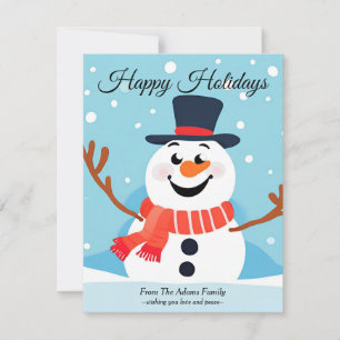 Carte de vacances Snowman Christmas Flat