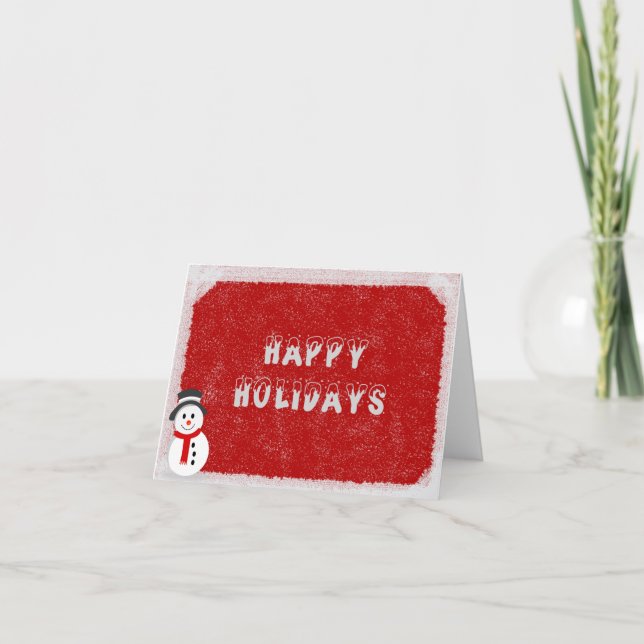 Carte de vacances - Snowman Red (Devant)