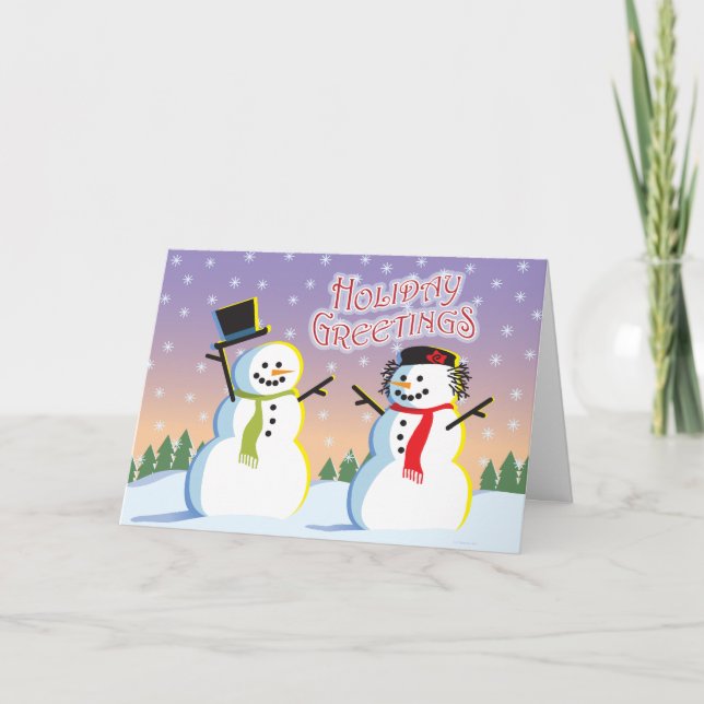 Carte de vacances Snowman & Woman (Devant)