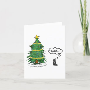 Carte de vacances 'Soon' Tree and Cat - Anglais, T
