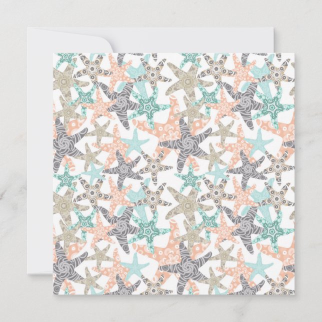 Carte de vacances Starfish Seamless Motif (Devant)