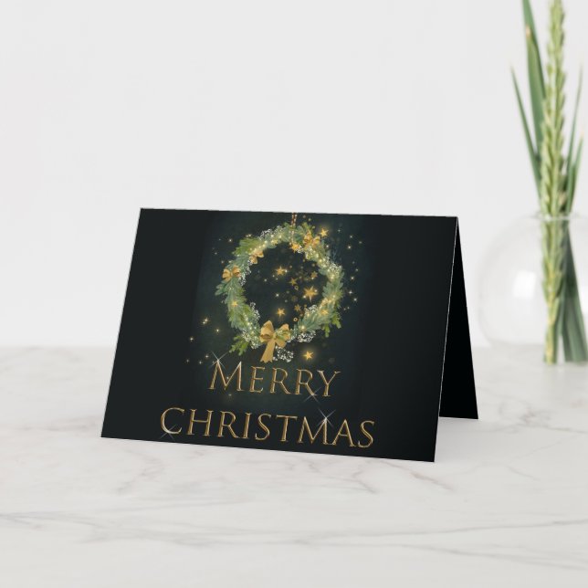 Carte de vacances Stars et Wreath (Devant)