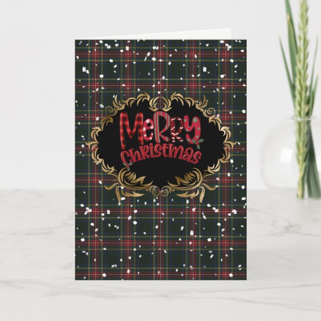 Carte de vacances Stewart Black Tartan (Devant)