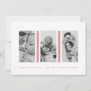 Carte de vacances sucre de canne Red Three Photo