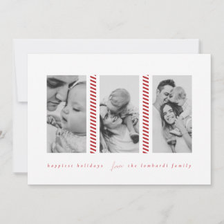 Carte de vacances sucre de canne Red Three Photo