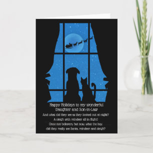 Carte de vacances super mignonne fille et son en d