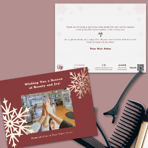 Carte de vacances Team Photo Snowflake Foil Accent