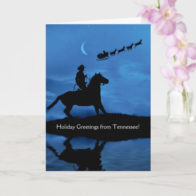 Carte de vacances Tennessee avec Cowboy et Père No (Orchidée)