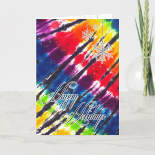 Carte de vacances tie-dye arc-en-ciel