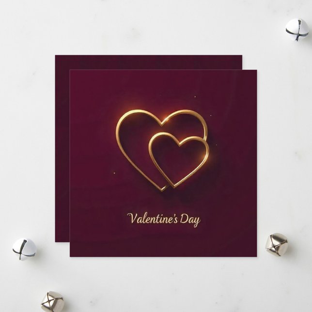 Carte de vacances Two Hearts Flat (In Honor of Valentines Day Holiday Card!  )