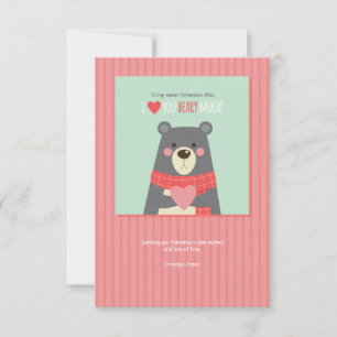 Carte de vacances Valentine Bear