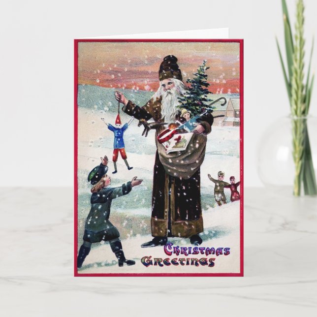 Carte de vacances Victorian Tall Père Noël (Devant)