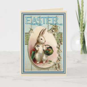Carte de vacances vintage Bunny Pâques